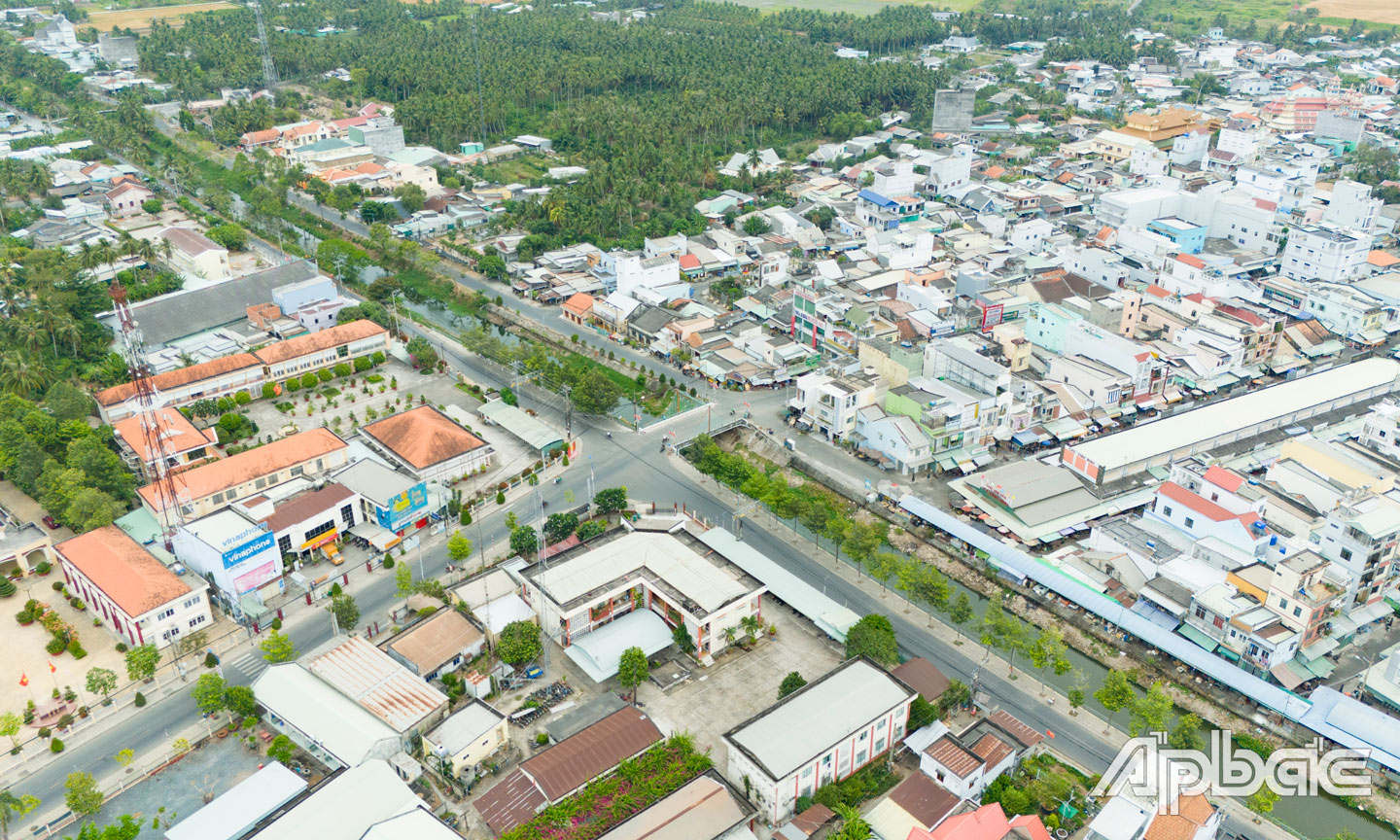 Thị trấn Vĩnh Bình chụp từ trên cao.