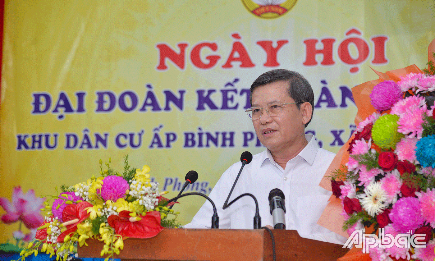 Đồng chí Lê Minh Trí phát biểu tại Ngày hội.