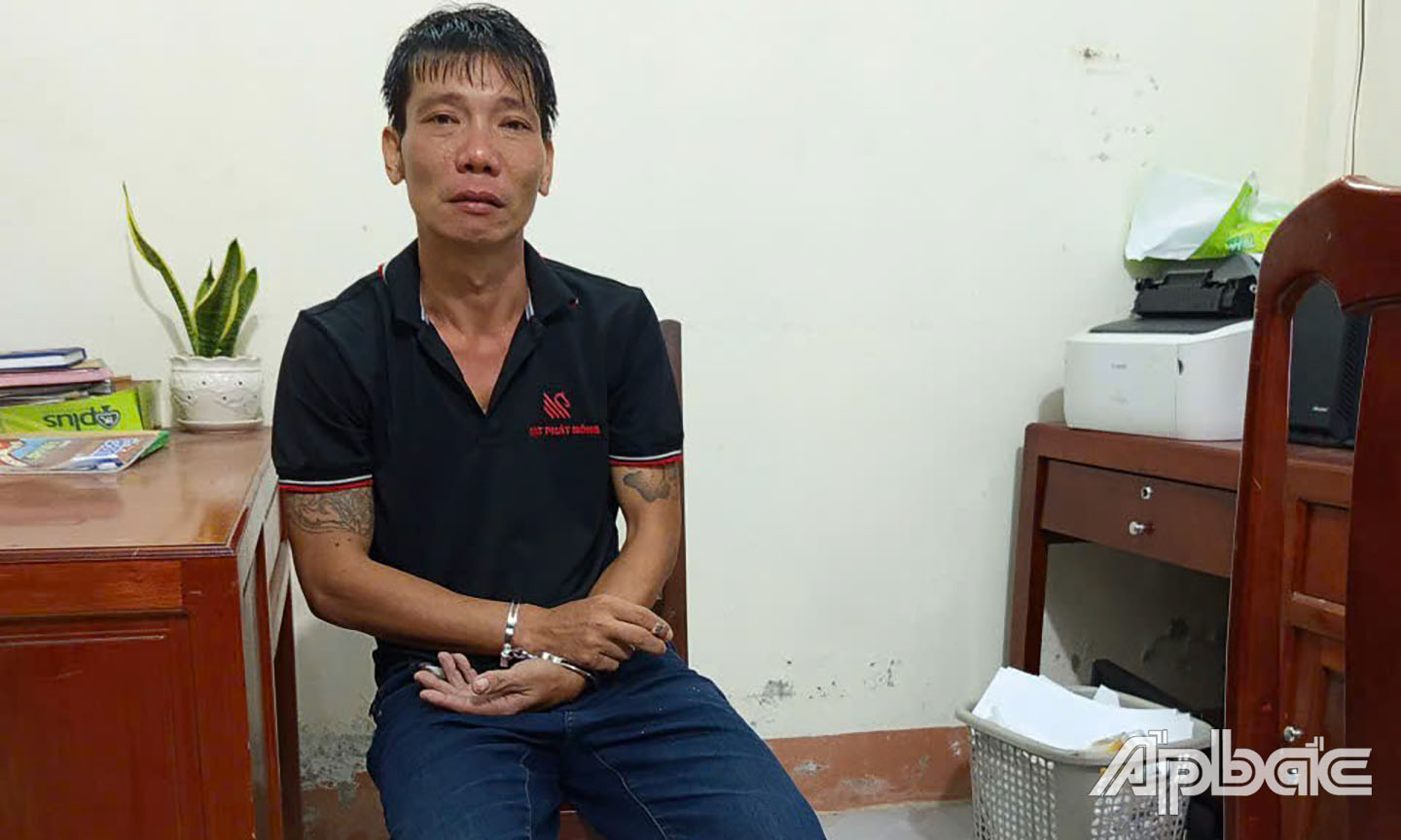 Đối tượng Thành tại cơ quan Công an.
