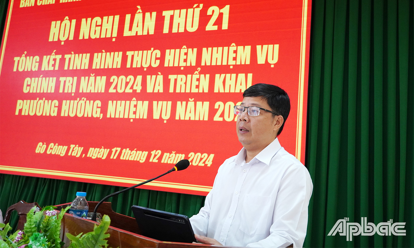 Đồng chí Trần Thanh Nguyên phát biểu tại hội nghị