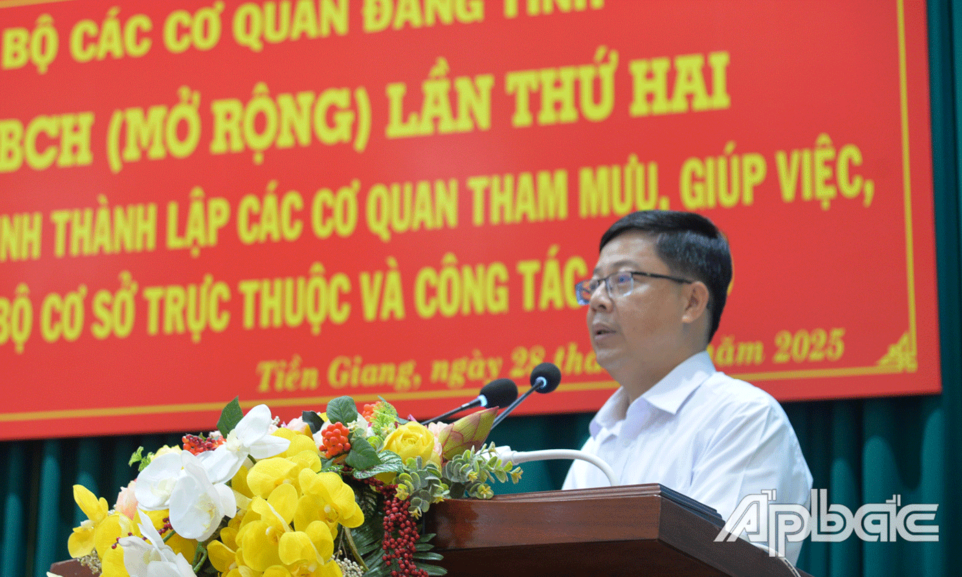 Đồng chí Trần Thanh Nguyên, Uỷ viên Ban Thường vụ Tỉnh uỷ, Phó Chủ tịch Thường trực HĐND tỉnh, Trưởng Ban Tổ chức các cơ quan Đảng tỉnh công bố các quyết định.
