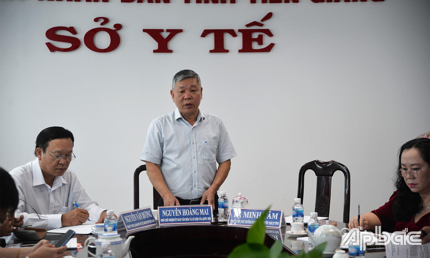 Đồng chí Nguyễn Hoàng Mai phát biểu kết thúc buổi làm viêc j