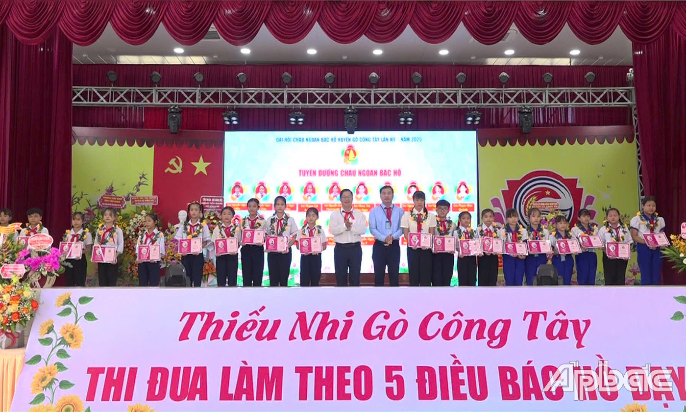 đai bieu tỉnh,huyên trao chứng nhận cháu ngoan BH cho cac em đôi vien