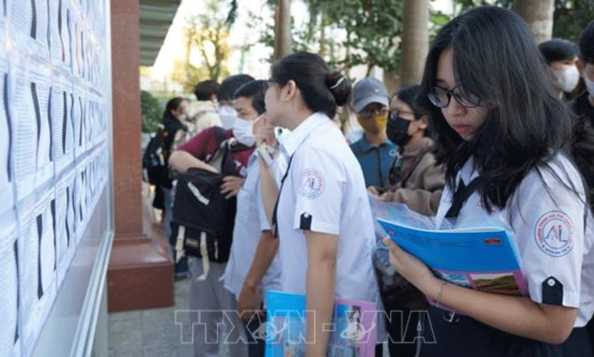 Thí sinh dự thi đánh giá năng lực tại điểm thi Trường Đại học Công nghệ TP Hồ Chí Minh (Hutech) năm 2024.