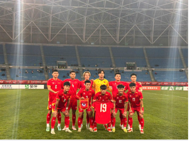 Đội tuyển U22 Việt Nam hiện đang thi đấu tương đối thành công tại giải giao hữu quốc tế ở Trung Quốc.Ảnh: VFF