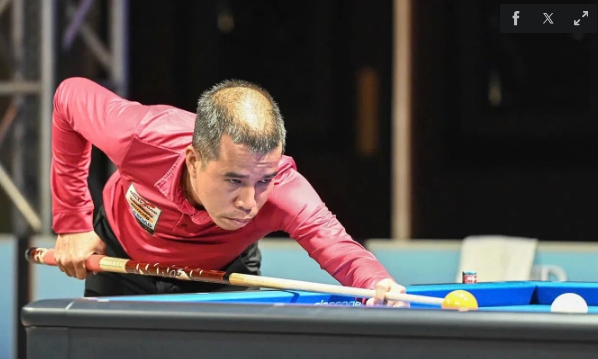 Trần Quyết Chiến tại vòng bảng giải billiard châu Á tại nhà thi đấu Chungchun, phường Yanggu, quận Yanggu, tỉnh Gangwon, Hàn Quốc, ngày 27-3-2025. Ảnh: Kozoom