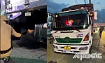 Cảnh sát giao thông kịp thời dập tắt vụ cháy xe tải