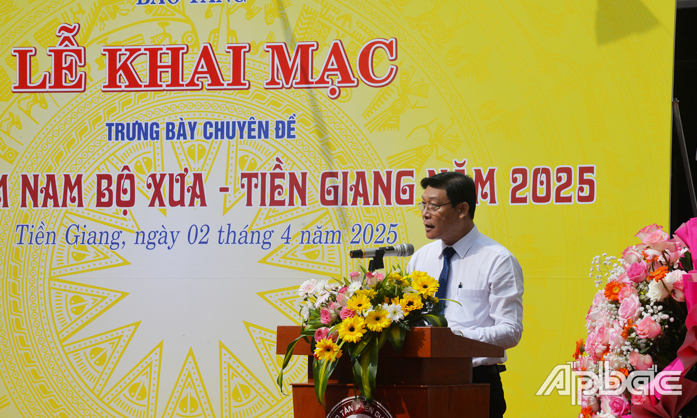 Đồng chí Võ Văn Chiến, Phó Giám đốc Sở Văn hóa -Thể thao và Du lịch Tiền Giang đã đến dự và phát biểu khai mạc
