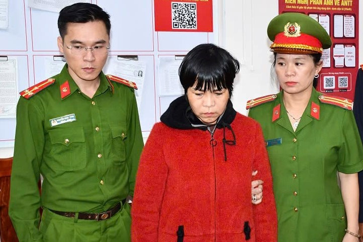 Bà Tô Thị Ty Na bị bắt. Ảnh: C.A