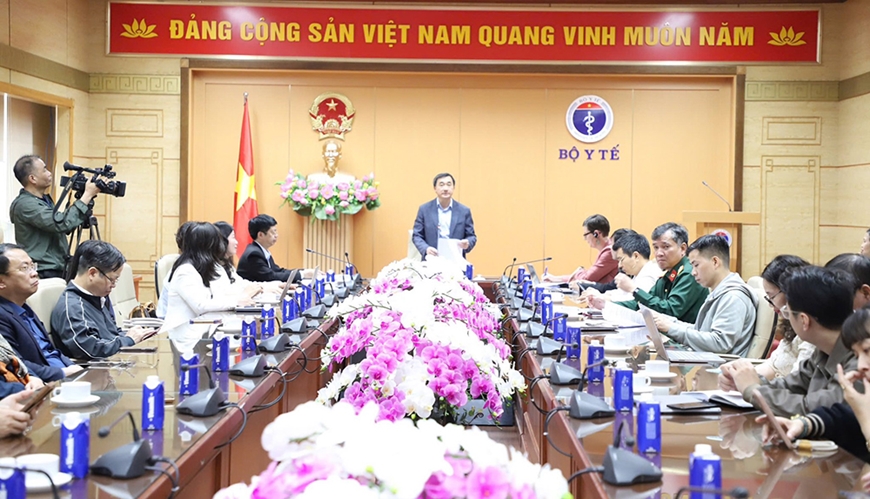 Toàn cảnh hội nghị tại điểm cầu Bộ Y tế. 