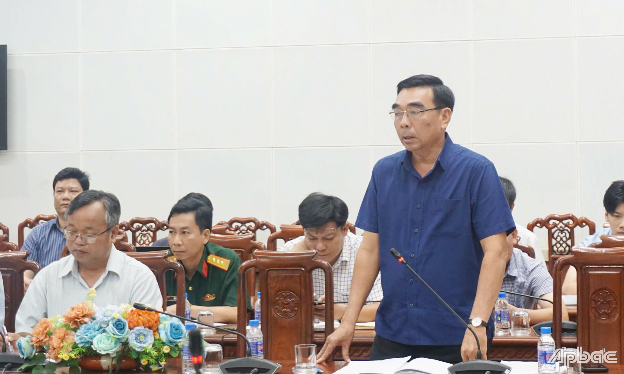 Lãnh đạo Sở NN&MT tỉnh Tiền Giang phát biểu ý kiến.