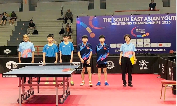 2 tay vợt của Việt Nam đã thi đấu trận chung kết đôi nam U15 tại giải đấu lần này. Ảnh: VTTF