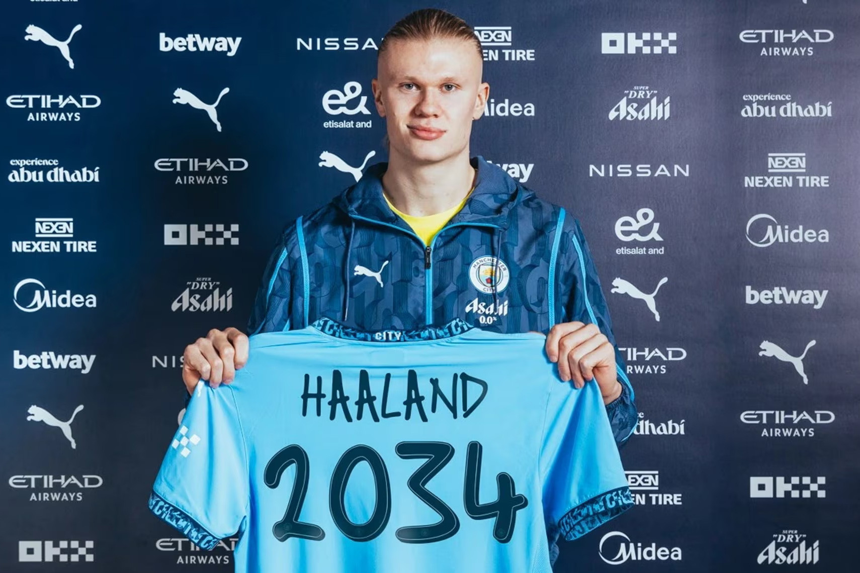 Bản hợp đồng đến 2034 giúp Haaland kiếm được rất nhiều tiền. Ảnh: MCFC