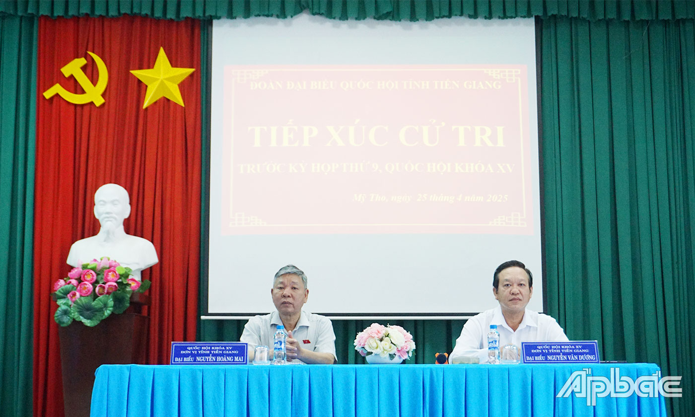 Đoàn ĐBQH tỉnh Tiền Giang lắng nghe ý kiến cử tri 