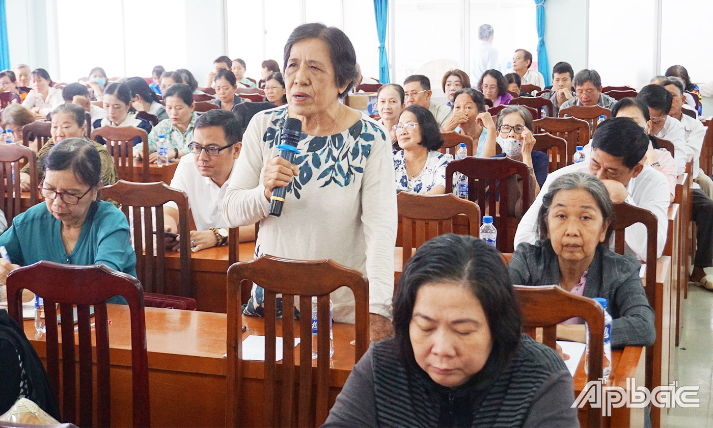 Cử tri TP. Mỹ Tho kiến nghị đến Đoàn ĐBQH 
