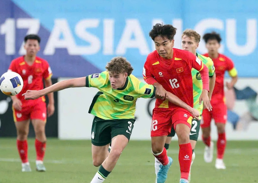 Đội tuyển U.17 Việt Nam bất bại tại vòng chung kết Giải bóng đá U.17 châu Á 2025, nhưng lỡ hẹn với vé dự World Cup. Ảnh: VFF 