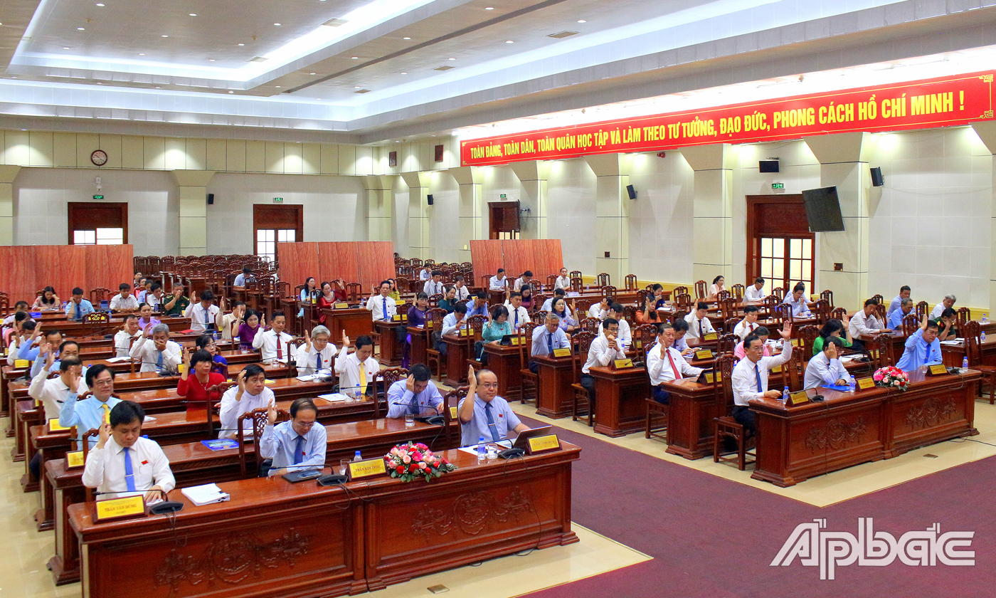 Đại biểu biểu quyết thông qua nghị quyết
