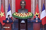 Chủ tịch nước Lương Cường và Tổng thống Pháp Emmanuel Macron gặp gỡ báo chí