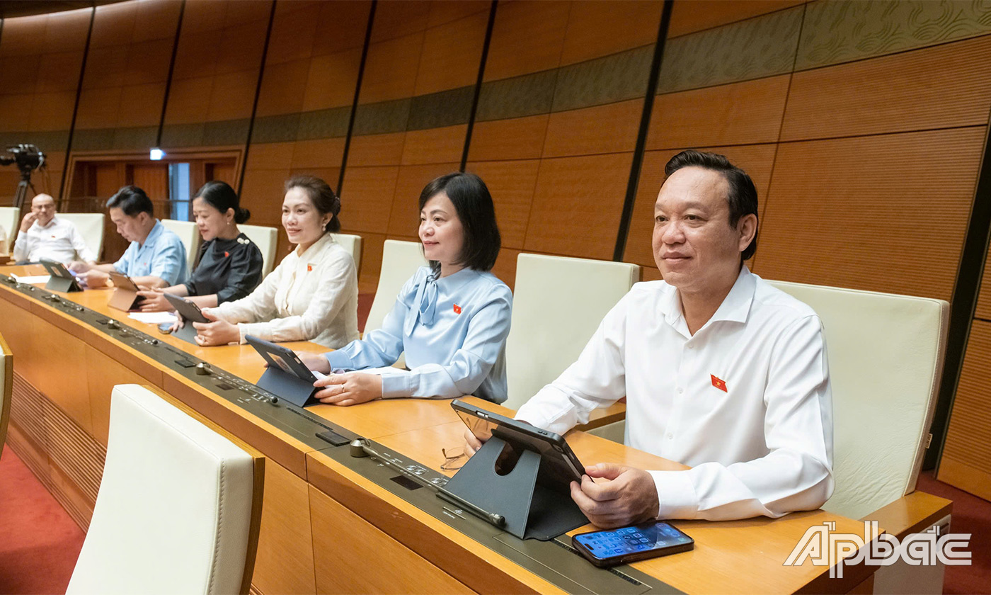 Đoàn ĐBQH tỉnh Tiền Giang tham dự phiên thảo luận tại hội trường