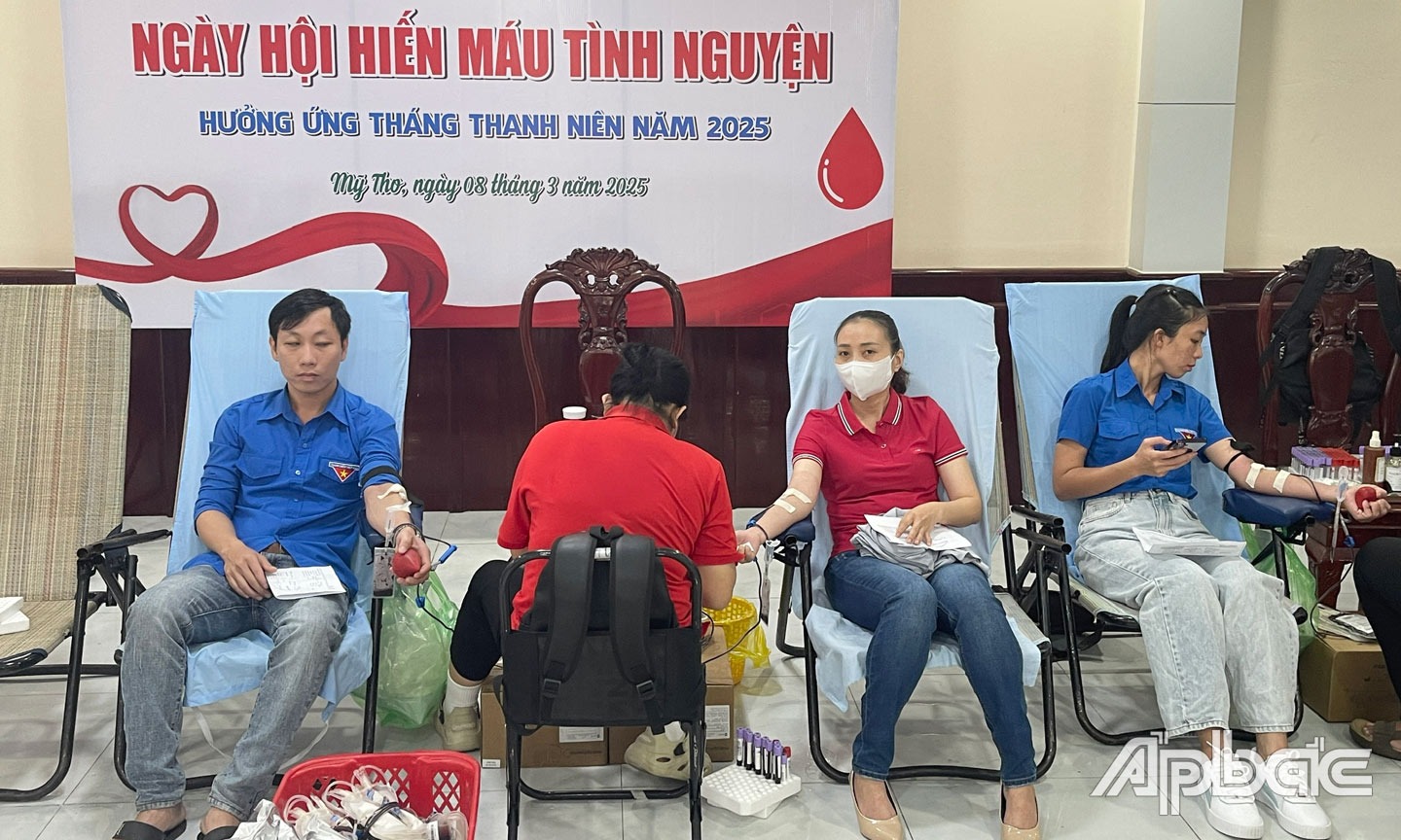 Hoạt động hiến máu nhân đạo của TP. Mỹ Tho.