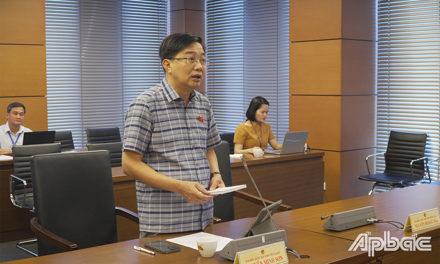 Đại biểu Nguyễn Minh Sơn phát biểu ý kiến tại phiên thảo luận tổ