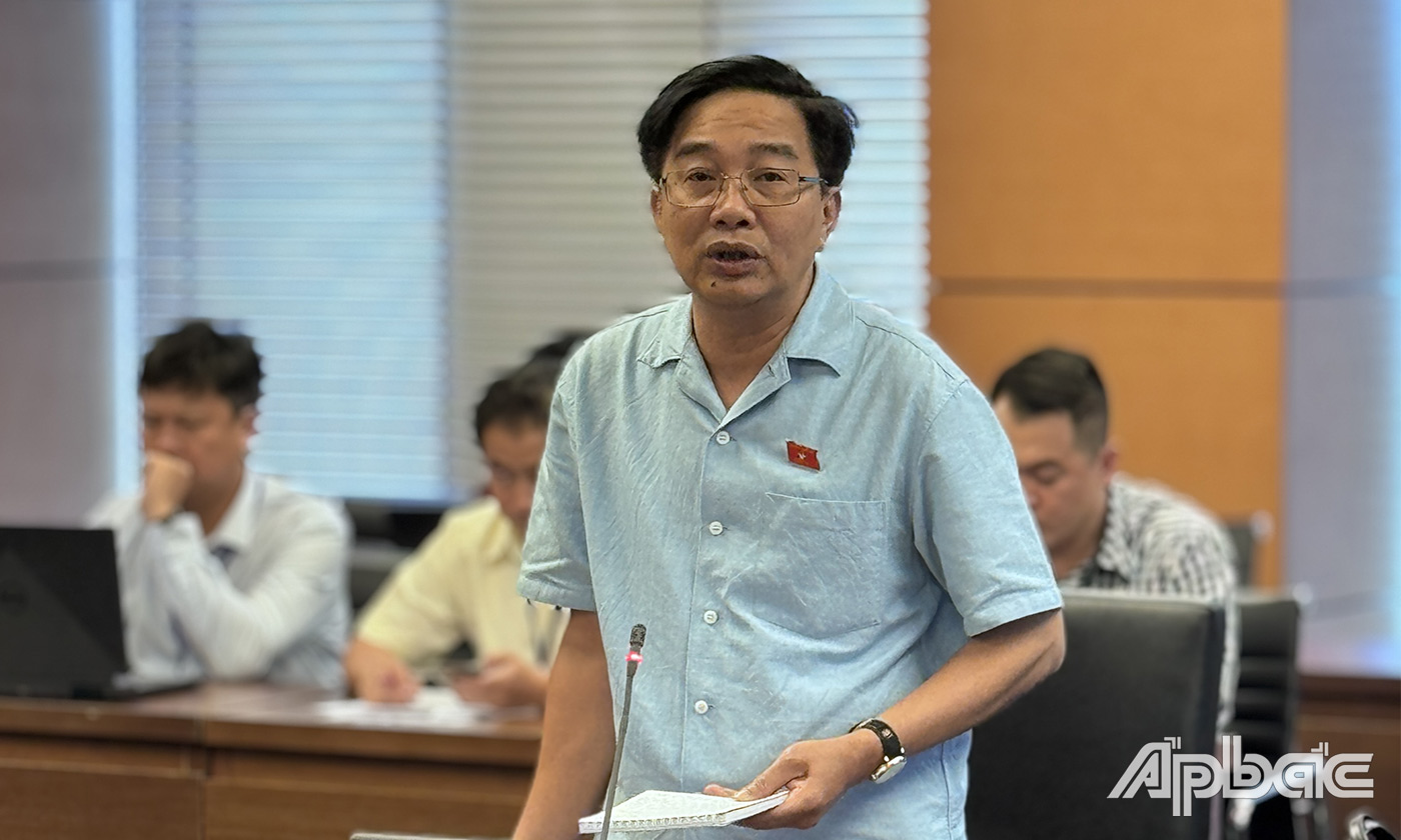 Đại biểu Nguyễn Minh Sơn phát biểu ý kiến tại phiên thảo luận tổ
