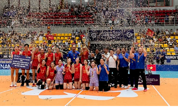 AVC Nations Cup 2025: Đội tuyển nữ Việt Nam lần thứ 3 liên tiếp giành cúp vô địch
