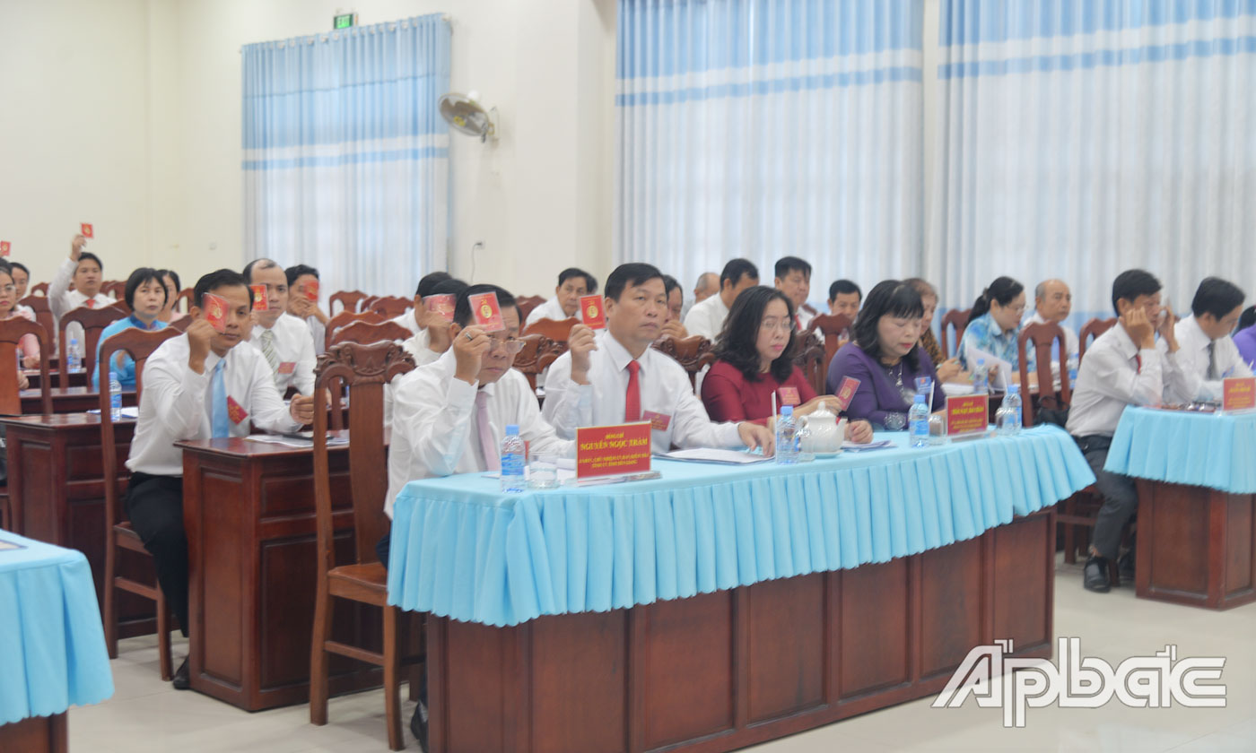 Đại biểu biểu quyết thông qua Chương trình Đại hội.