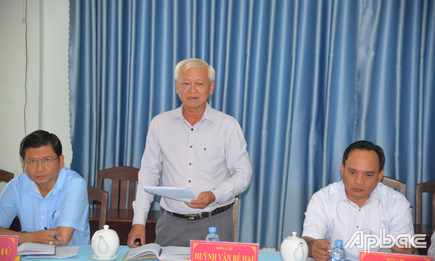 Lãnh đạo huyện Châu Thành phát biểu tại buổi làm việc