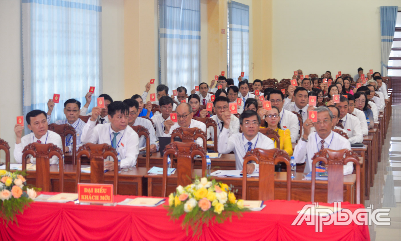 Đại biểu biểu quyết thông qua chương trình Đại hội.