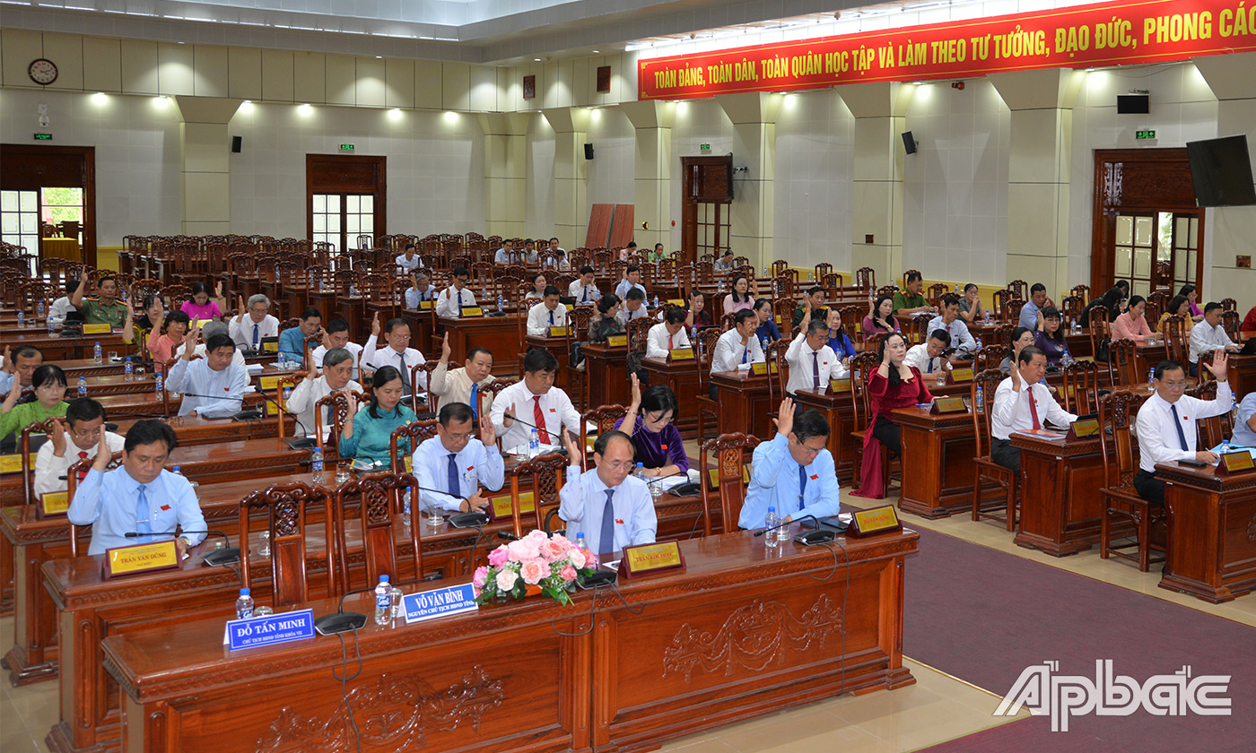 Đại biểu biểu quyết thông qua nghị quyết