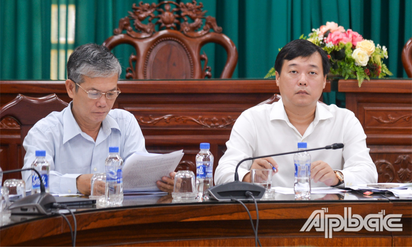 Đồng chí Lê Quốc Phong dự tại điểm cầu Đồng Tháp.