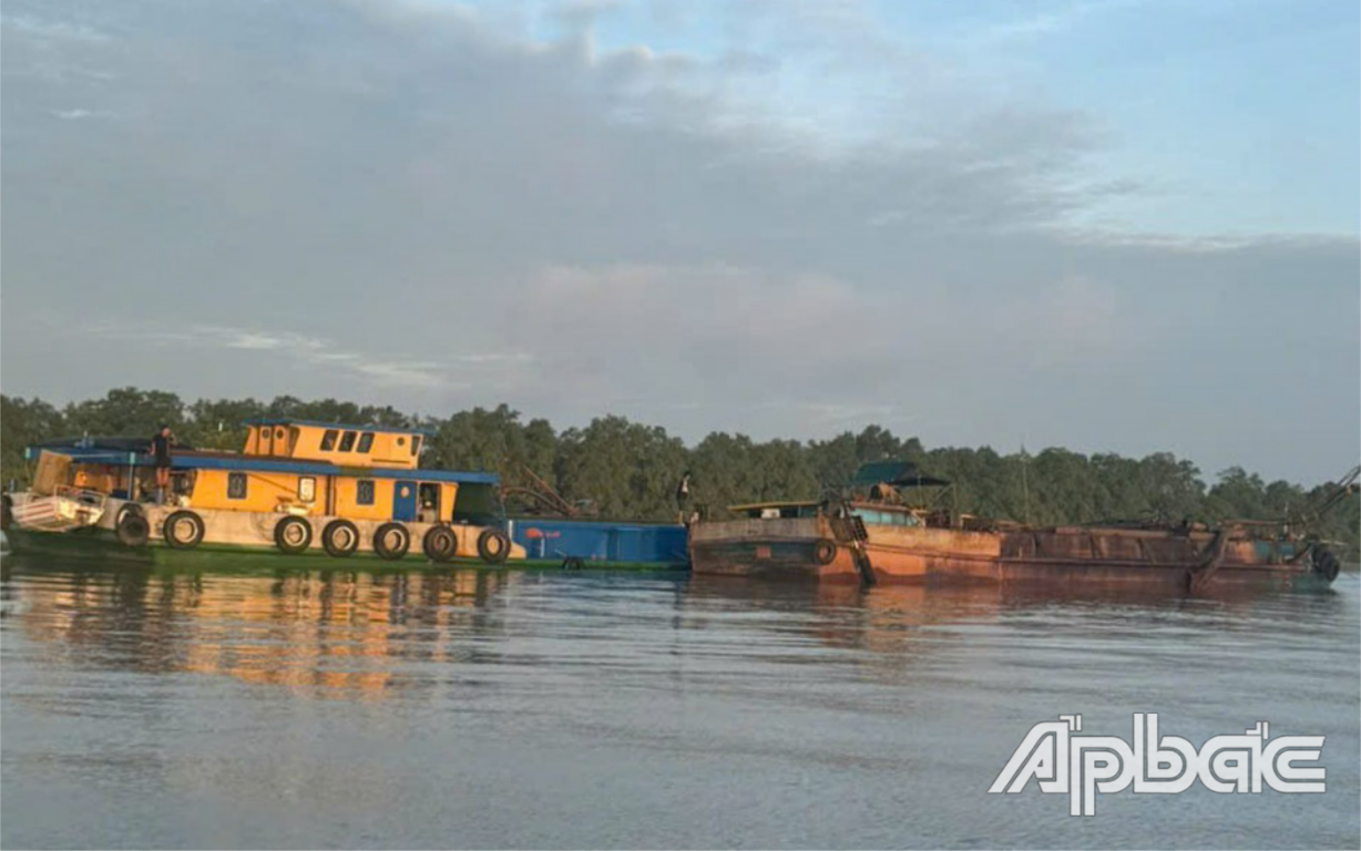 Phương tiện và tang vật vi phạm bị BĐBP tỉnh Đồng Tháp tạm giữ.