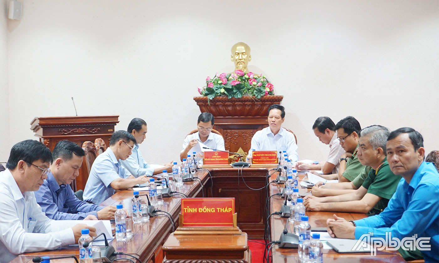 Quang cảnh hội nghị tại điểm cầu tỉnh Đồng Tháp 