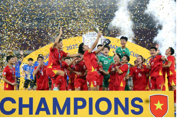 Đội tuyển U23 Việt Nam trong niềm vui vô địch U23 Đông Nam Á 2025.