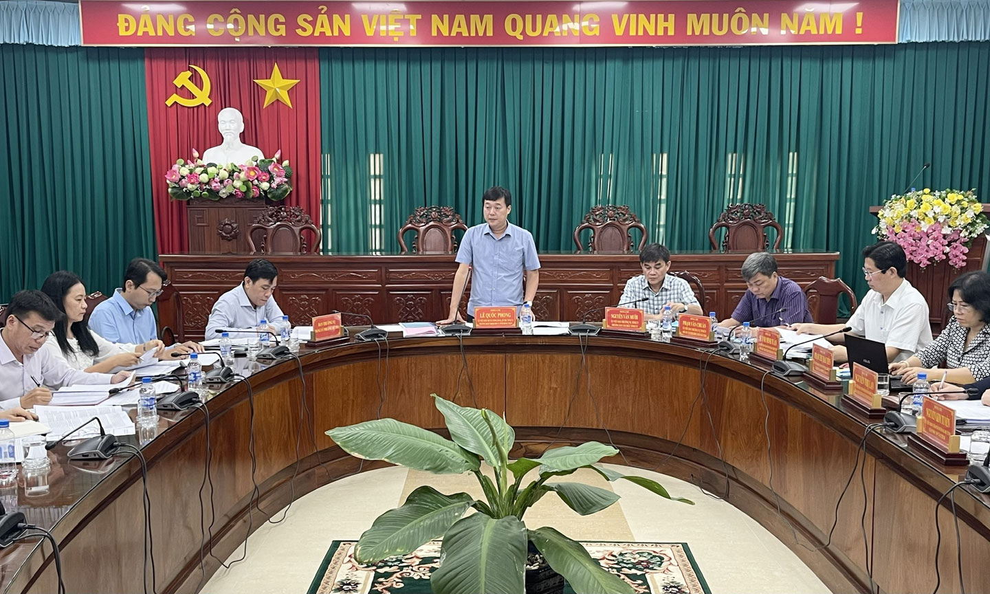 Đồng chí Lê Quốc Phong, Ủy viên Ban Chấp hành Trung ương Đảng, Bí thư Tỉnh ủy, Trưởng Đoàn đại biểu Quốc hội đơn vị tỉnh Đồng Tháp phát biểu kết luận buổi làm việc.