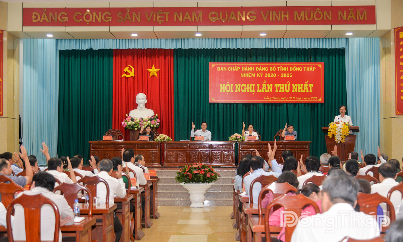 Các đại biểu biểu quyết, thông qua các nội dung, nghị quyết hội nghị.