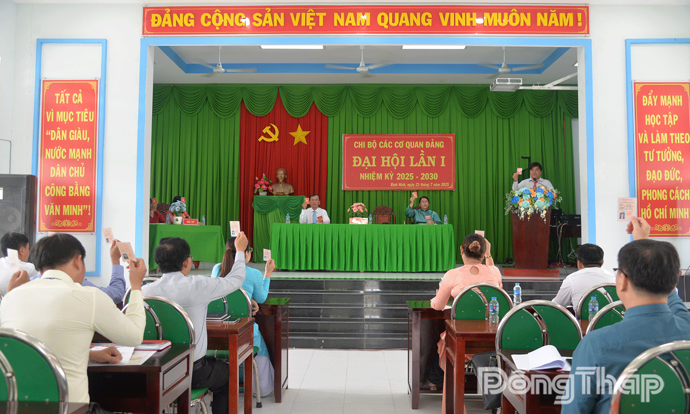 Đến chiều 21-7, 38 chi bộ trực thuộc Đảng bộ xã Bình Ninh đã tổ chức thành công Đại hội lần thứ I, nhiệm kỳ 2025-2030. Đến thời điểm hiện tại, Đảng bộ xã Bình Ninh đã chuẩn bị chu đáo, sẵn sàng cho ngày Đại hội Đại biểu Đảng bộ xã lần thứ I, nhiệm kỳ 2025 – 2030. 