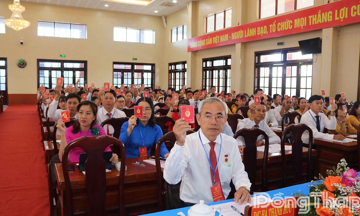 Đại biểu biểu quyết thông qua Nghị quyết Đại hội. 